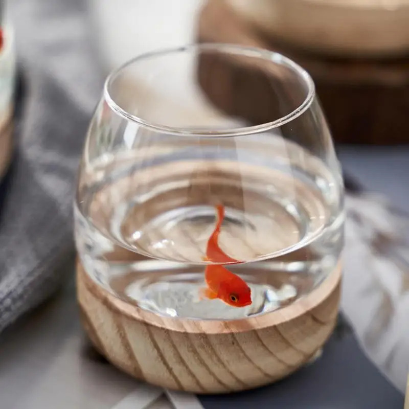 Decorative Round Glass Fish Ta - Planted Aquarium For Goldfish recension och pris