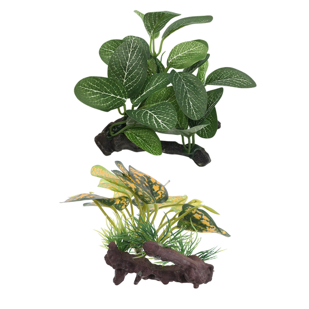 2Pcs Realistic Artificial Aqua - Planted Aquarium For Goldfish recension och pris