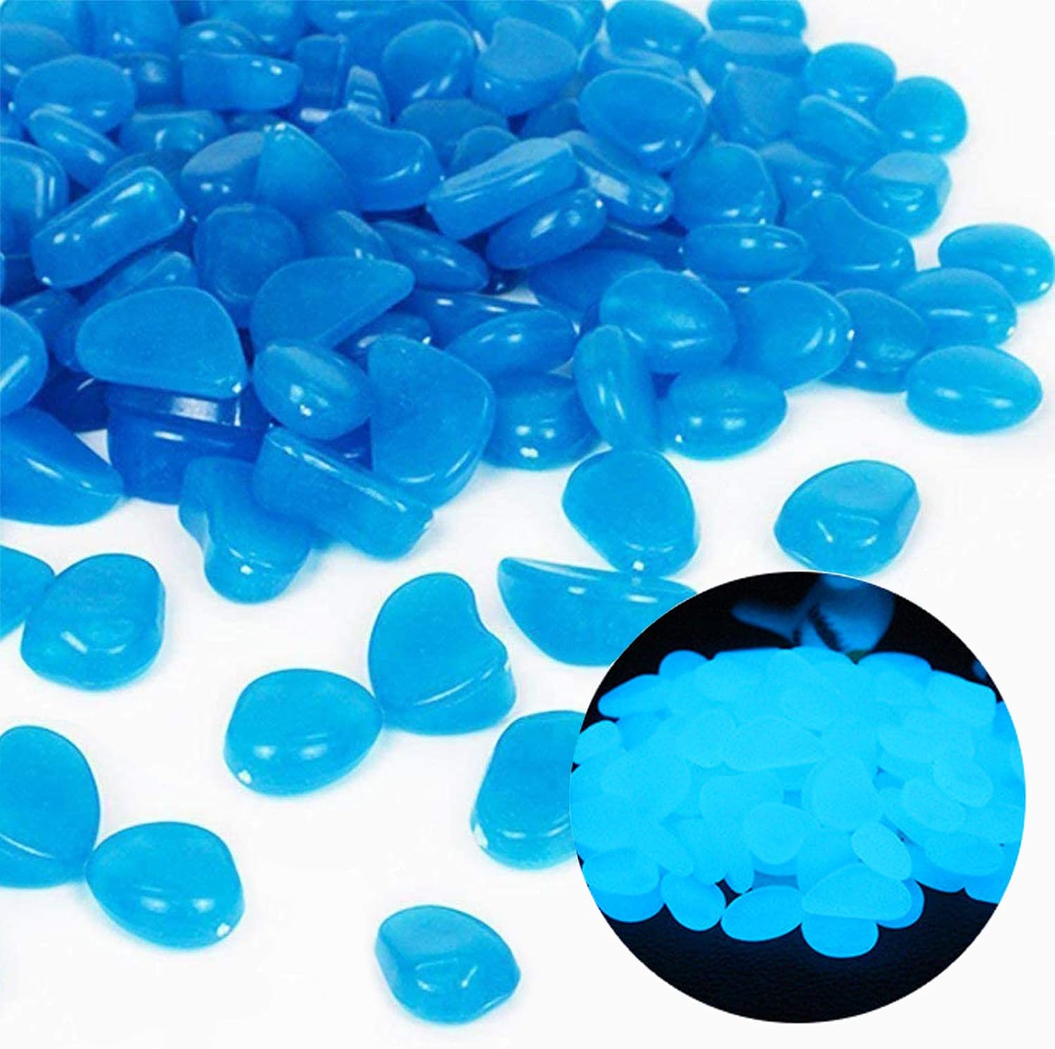 Fish Tank Rocks Glow Blue Pebb - Aquarium Plant Ornament recension och pris