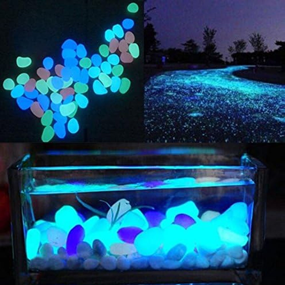 Fish Tank Rocks Glow Blue Pebb - Aquarium Plant Ornament recension och pris