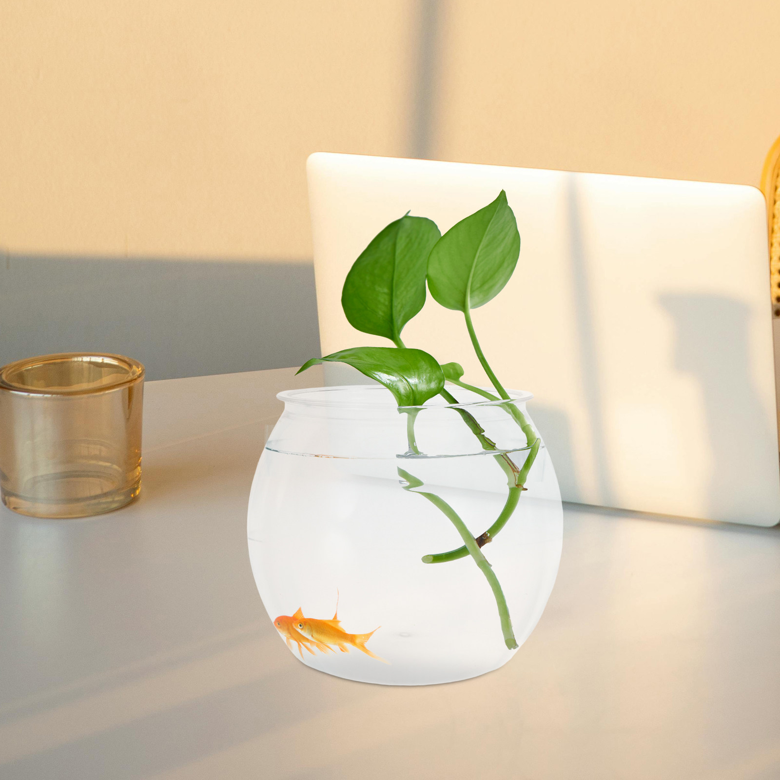 Round Shatterproof Fish Tank T - Planted Aquarium For Goldfish recension och pris